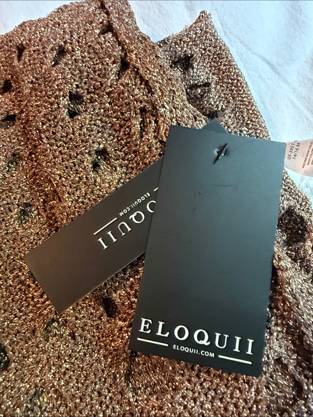 ELOQUII 14/16 Metallic Open Stitch Sweater Dress - NEW WITH TAGS - Picture 9 of 11